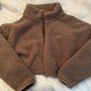 Skims crop fuzzy jacket